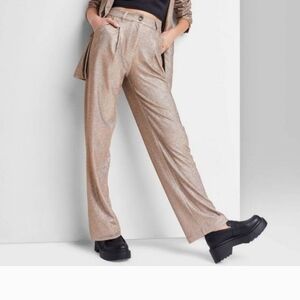 COPY - Metallic Gold Wide Leg Pants - Wild Fable